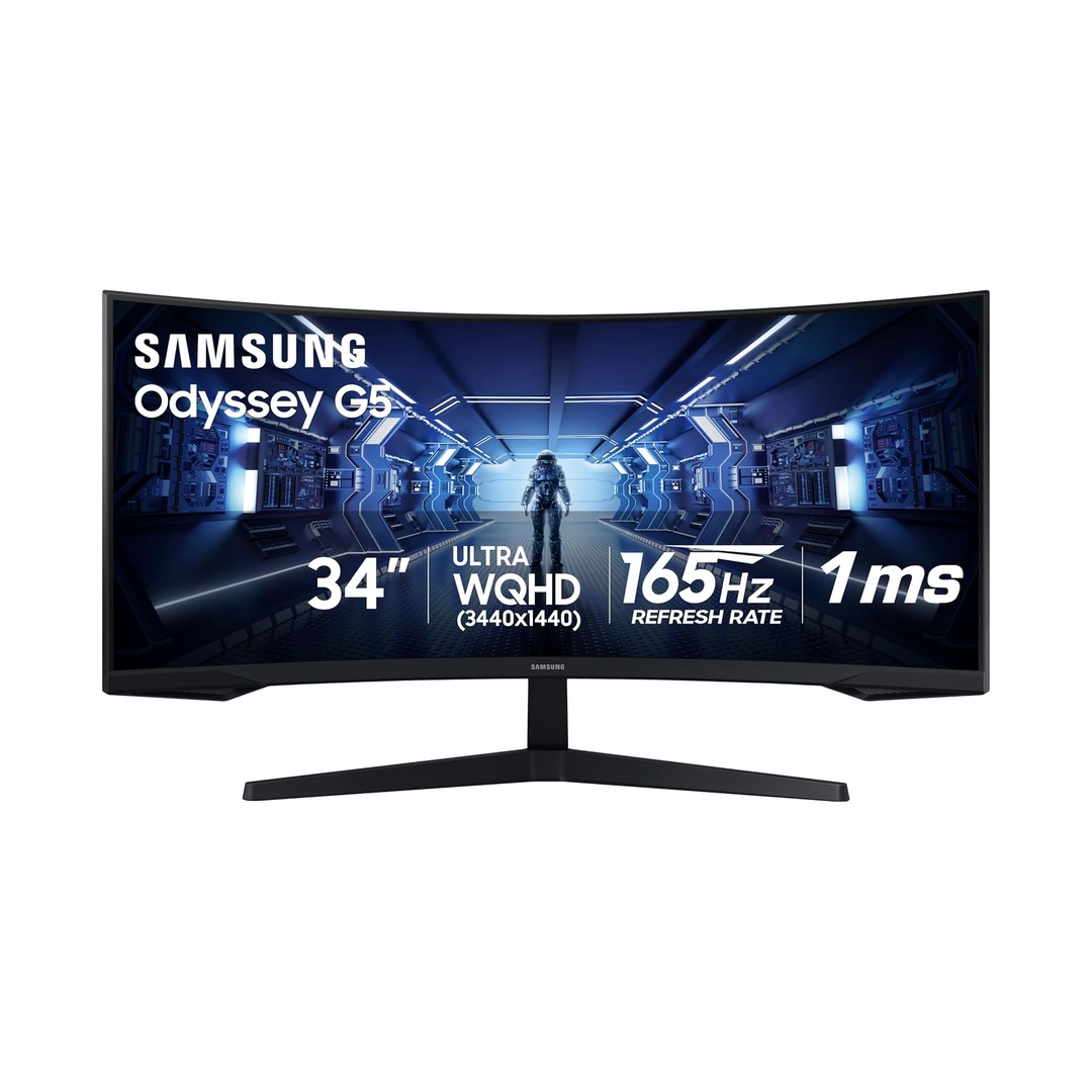 Samsung 34' Odyssey G5 Ultra-Wide Gaming Monitor with 1000R Curved Screen