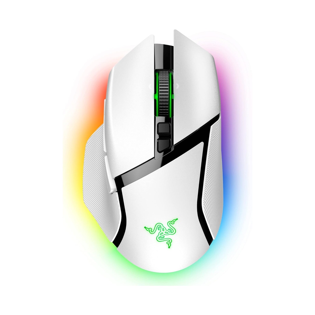 Razer Basilisk V3 Pro Customizable Wireless Gaming Mouse, 2.4Ghz, White | Optical Switches Gen-3, HyperScroll