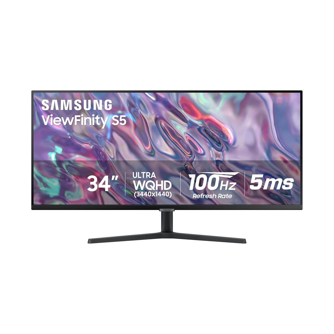 SAMSUNG 34" ViewFinity S50GC Series Ultra-WQHD Monitor, 100Hz, 5ms, HDR10, AMD FreeSync, Eye Care, Borderless Design, PIP, PBP, LS34C502GANXZA, 2023, Black