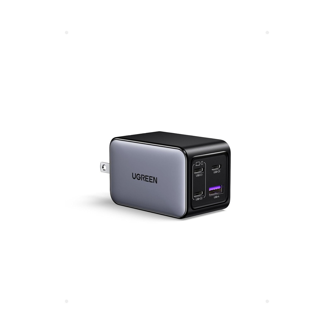 UGREEN Nexode 65W Wall Charger, 4-Port, GaN Fast Charging Block | 3 USB C & 1 USB A, Foldable Plug, Travel Ess