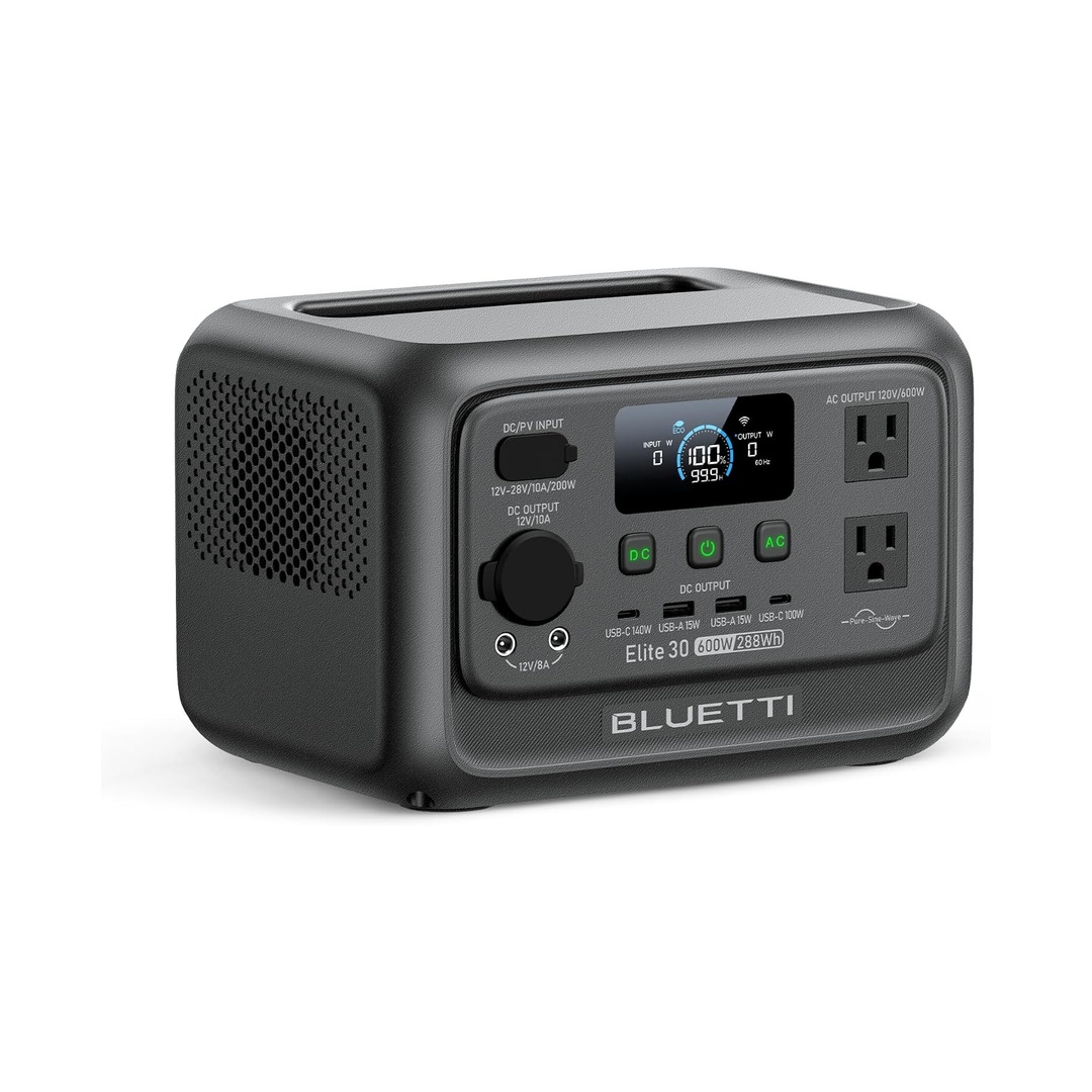 BLUETTI Elite 30 V2 Portable Power Station 288Wh 600W LFP Solar Generator