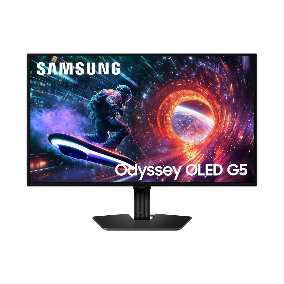 Samsung 27” Odyssey OLED G5 (G50SF) Series QHD & QD-OLED Gaming Monitor | 180Hz Refresh Rate, 0.03ms (GtG) Res