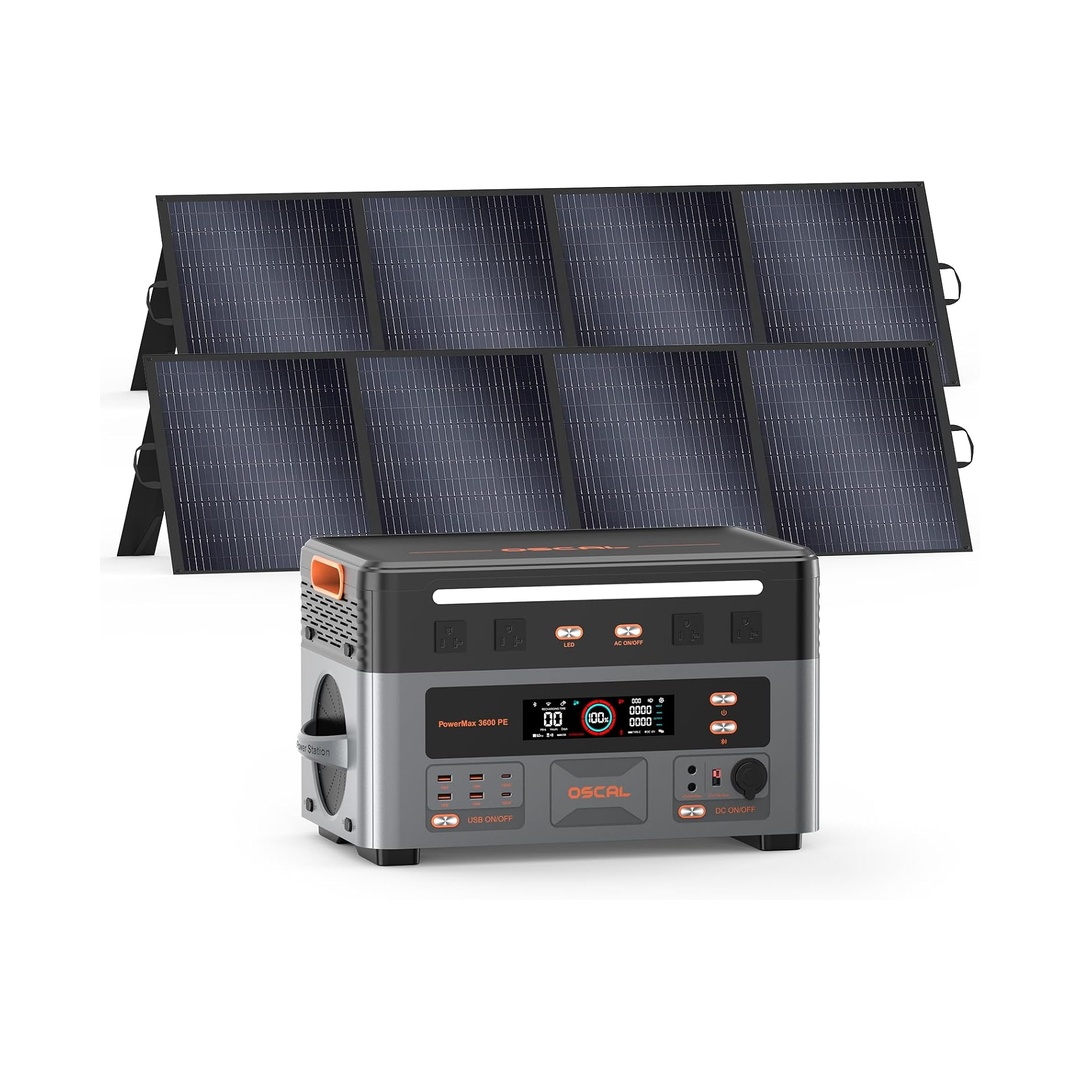 Portable Power Station 2016Wh, Solar Generator with 2x200W Panels Included