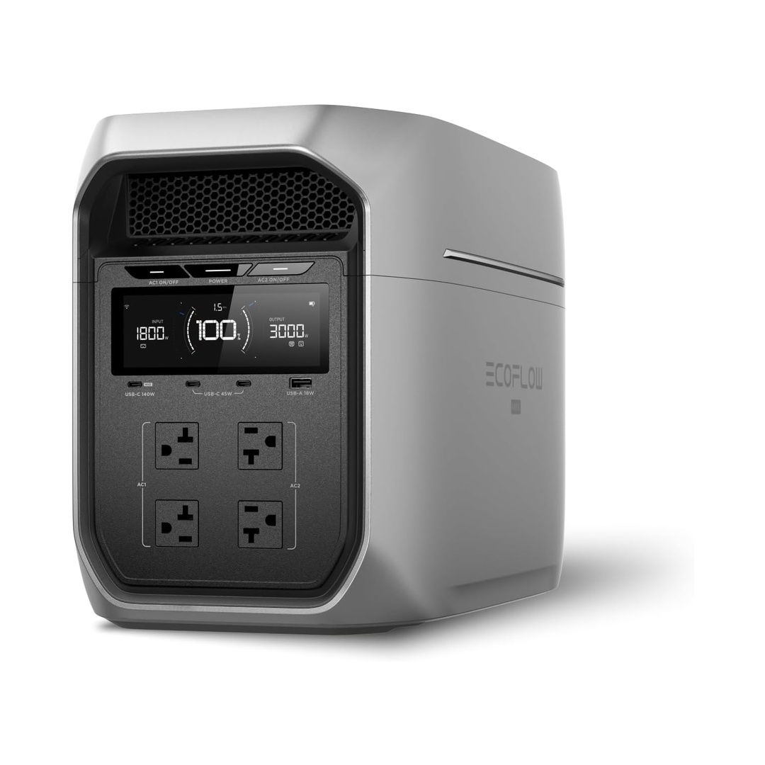 EF ECOFLOW Portable Power Station DELTA 3 Max Plus, 2048Wh, 3000W Output | 3800W X-Boost Output, Fast 0–80% Re