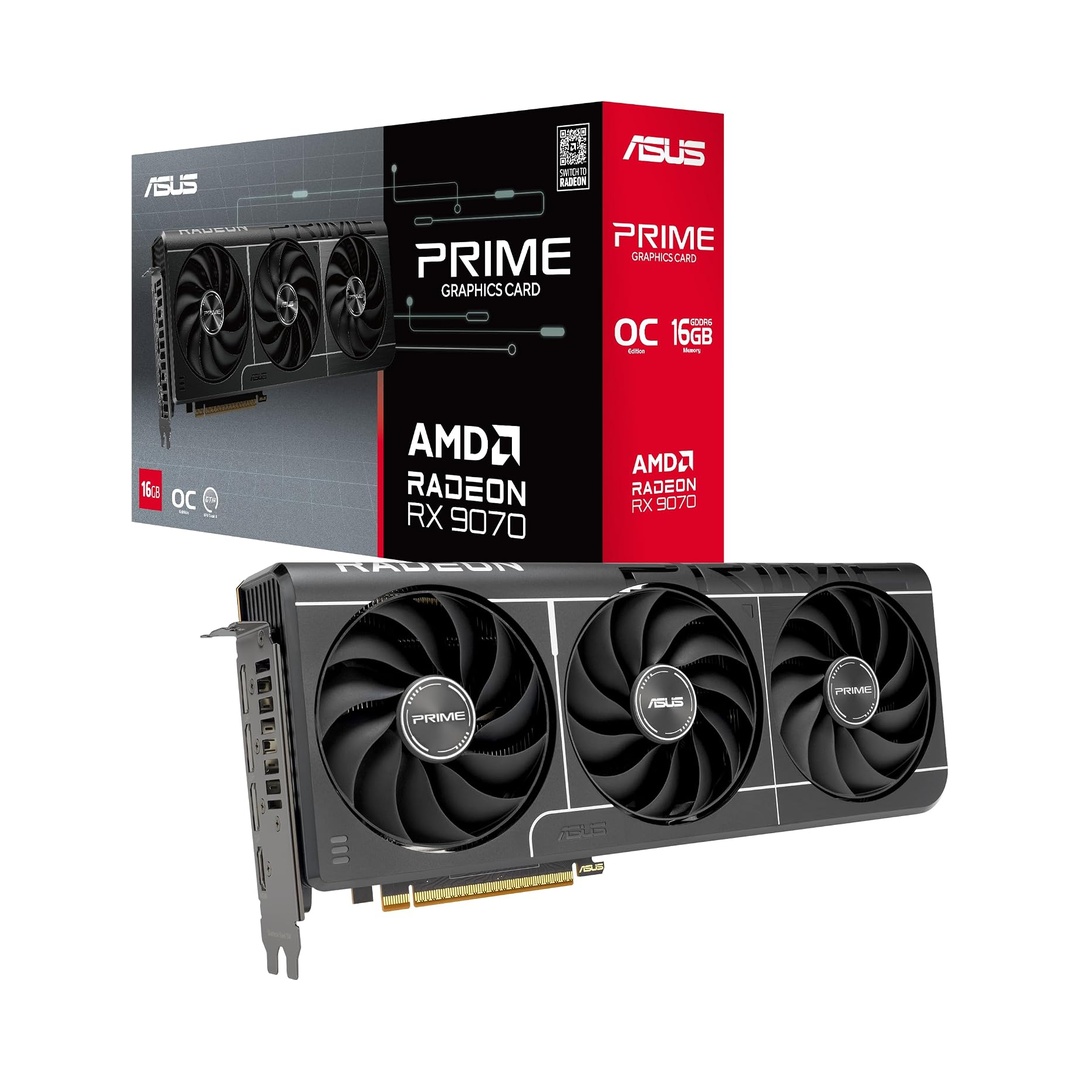ASUS Prime Radeon RX 9070 EVO 16GB GDDR6 OC Edition Gaming Graphics Card