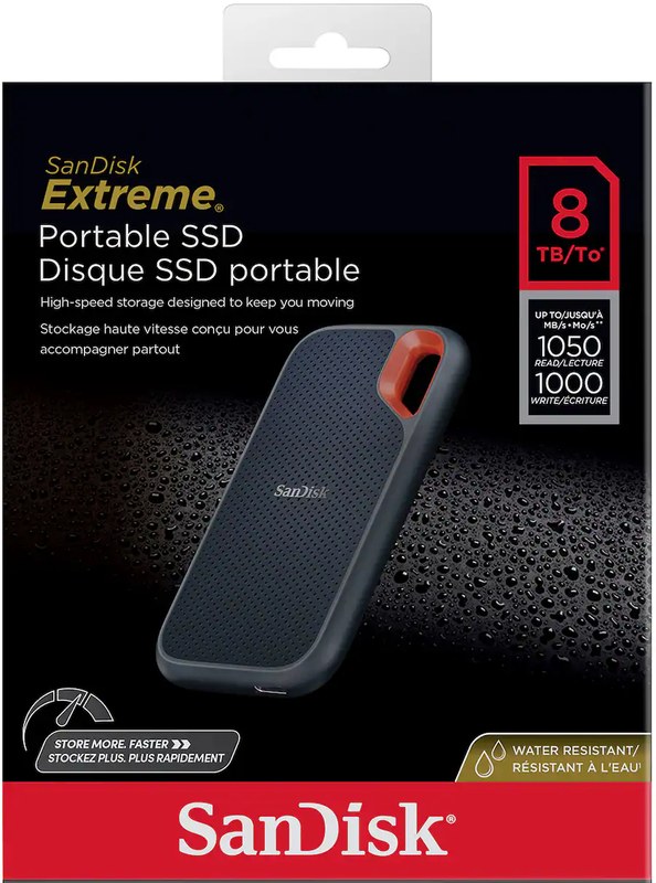 SanDisk 2TB Extreme Portable External SSD (1050MB/s)